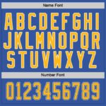 Men's Custom Blue Gold-Cream Hockey Jersey - Image 5