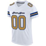 Men's Custom White Old Gold-Royal Mesh Authentic Football Jersey - Image 3