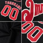 Men's Custom Black White-Crimson Authentic Baseball Jersey - Image 4