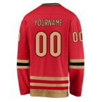 Men's Custom Red Old Gold-Black Hockey Jersey - Image 2
