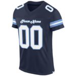 Men's Custom Navy White-Light Blue Mesh Authentic Football Jersey - Image 2