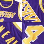 Men's Custom Black White Pinstripe Gold-White Authentic Basketball Jersey - Image 5