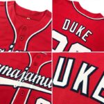 Men's Custom Red White-Black Authentic Baseball Jersey - Image 3