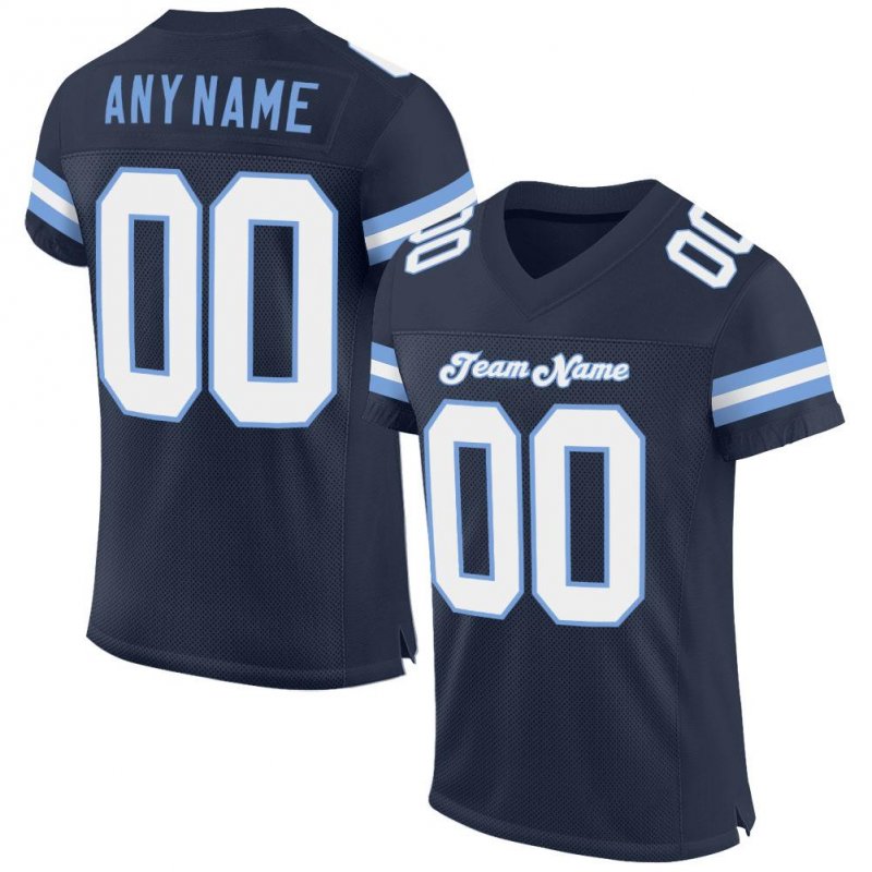 a0d99dd18c69da6dd16620ac2e9ee733 Men's Custom Navy White-Light Blue Mesh Authentic Football Jersey - Image 1