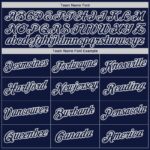Men's Custom Navy Navy-Gray Authentic Baseball Jersey - Image 5