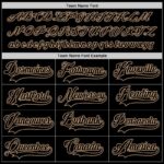 Men's Custom Black Black-Old Gold Hockey Jersey - Image 4