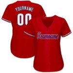 Men's Custom Red White-Royal Baseball Jersey - Image 2