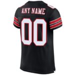 Men's Custom Black White-Red Mesh Authentic Football Jersey - Image 3