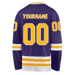 Men's Custom Purpled Gold-White Hockey Jersey - Image 3