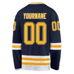 Men's Custom Navy Gold-White Hockey Jersey - Image 3