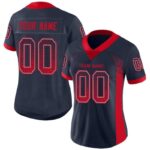 Men's Custom Navy Scarlet-Gray Mesh Drift Fashion Football Jersey - Image 2
