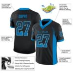 Men's Custom Black Panther Blue-Gray Mesh Drift Fashion Football Jersey - Image 3