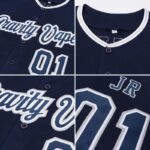 Men's Custom Navy Navy-Gray Authentic Baseball Jersey - Image 3