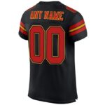 Men's Custom Black Scarlet-Gold Mesh Authentic Football Jersey - Image 3